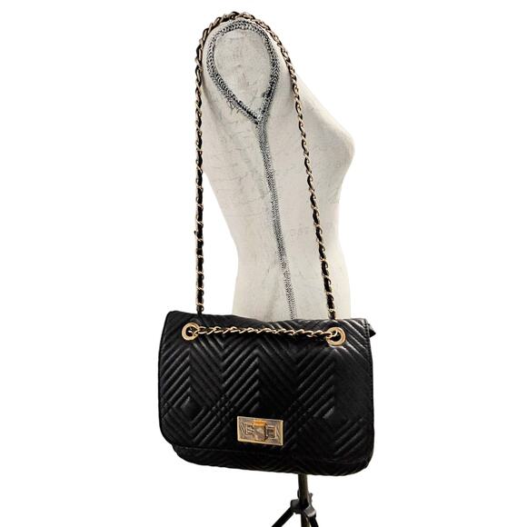 Bebe Black Quilted Shoulder Bag - Picture 2 of 8